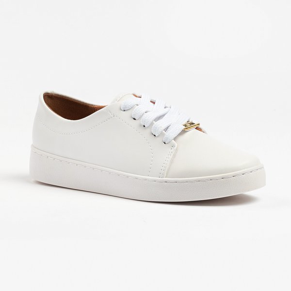 TÊNIS CASUAL FEMININO VIZZANO 1214205 EM SINTÉTICO BRANCO