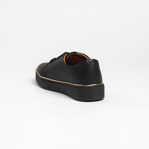 Tênis Casual Feminino Vizzano 1214205 em Napa Preto/dourado