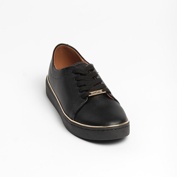 Tênis Casual Feminino Vizzano 1214205 em Napa Preto/dourado