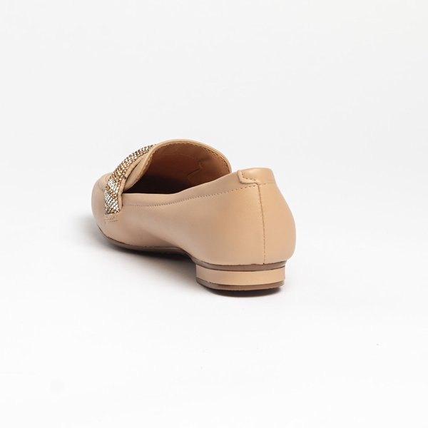Sapato Social Mocassim Oxford Vizzano Bege Brilhantes
