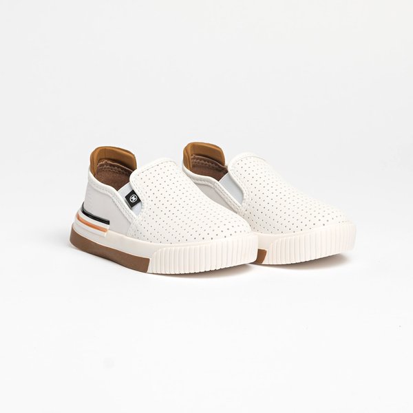 Tênis Slip on Molekinho 2615100 Branco Caramelo
