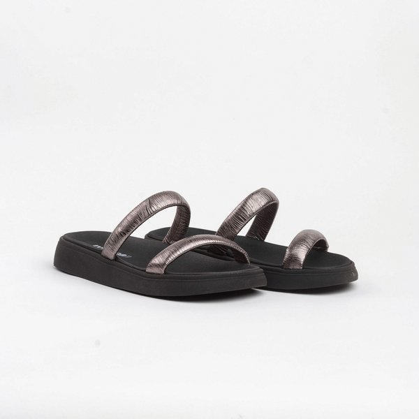 Sandália Papete Flatform Moleca 5507101 Preto Grafite