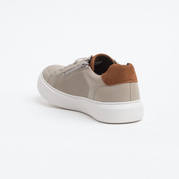 Sapato Casual Ferracini 7316-683c Couro Cinza Claro