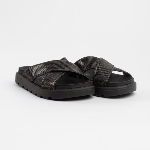 Papete Flatform Vizzano 6459122 Brilhantes Preto