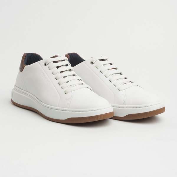 Sapato Casual Pegada 111702 Couro Branco Conhaque