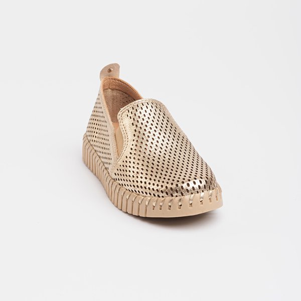 Slip on Bottero 354317 Couro Metalizado Dourado