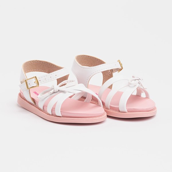 Sandália Infantil Molekinha 2714222 Branca Rosa