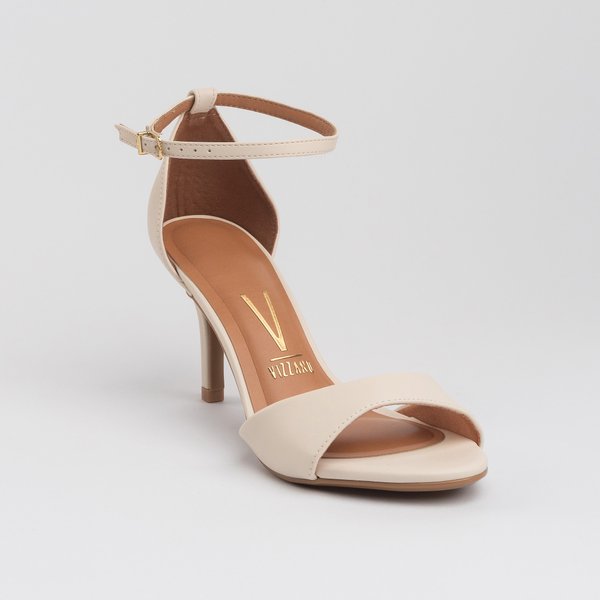 Sapato De Salto Grosso Vizzano Salto Grosso Sandalia Branca Salto