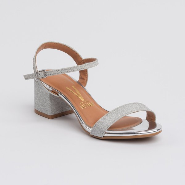 Tenis Vizzano Glitter Prata Sandália Feminina Vizzano Salto
