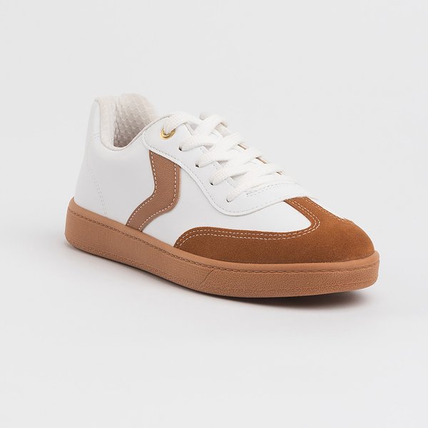 Tênis Casual Beira rio 4313103 Branco Caramelo