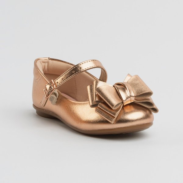 Sapatilha Infantil Molekinha 20831122 Metalizada Ouro Rosado