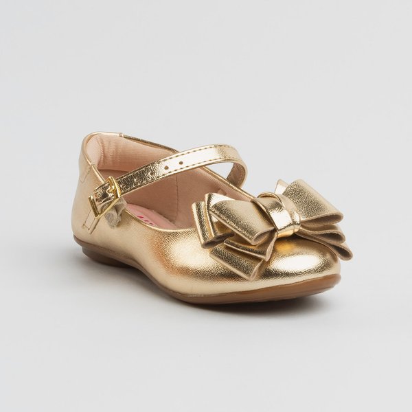 Sapatilha Infantil Molekinha 20831122 Metalizada Dourada