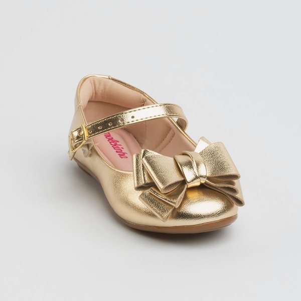 Sapato Infantil Sapatilha Molekinha Baby Dourada Sapatilha Sapato