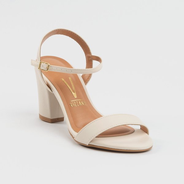 Sandália Vizzano Salto Bloco Médio Branco off