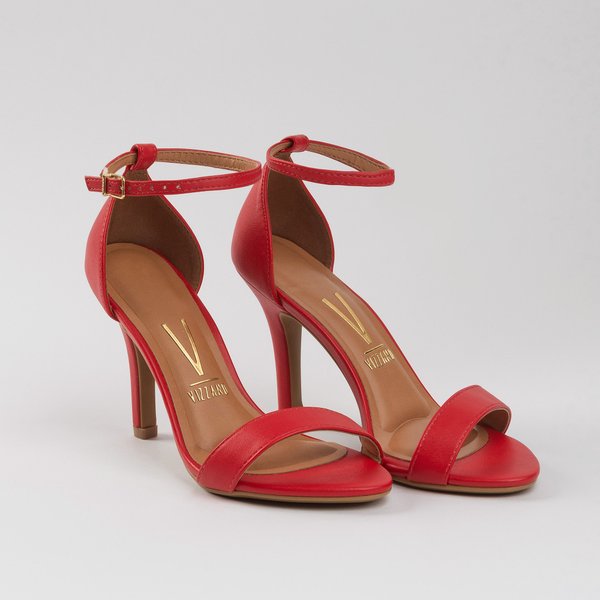 Sandália Vizzano Salto Fino Alto Gisele Vermelha