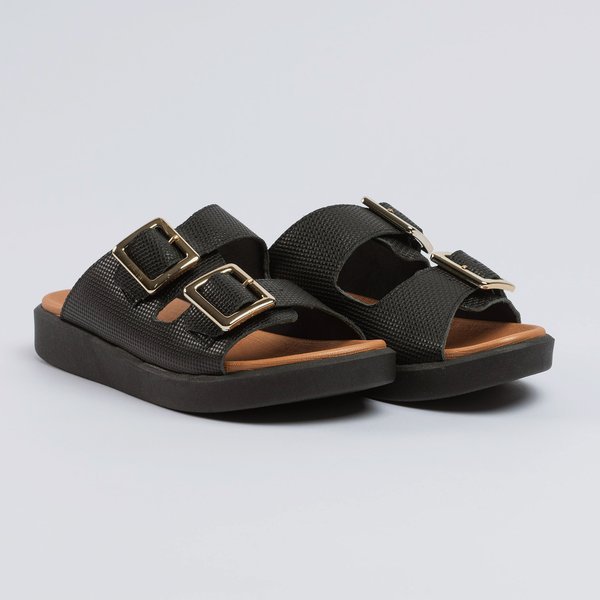 Tamanco Anatômico Birken Usaflex Couro Preto