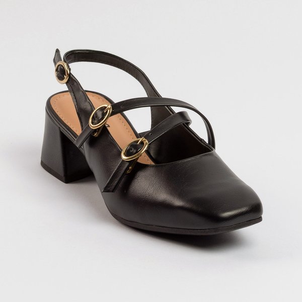 Sapato Slingback Dakota Salto Grosso Preto