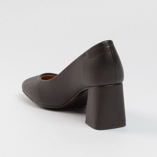 Bico Redondo Sapato Preto Salto Grosso Vizzano Scarpin Vizzano