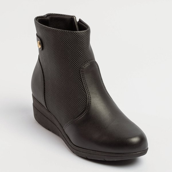 05 bota modare ultraconforto plataforma cano curto preto