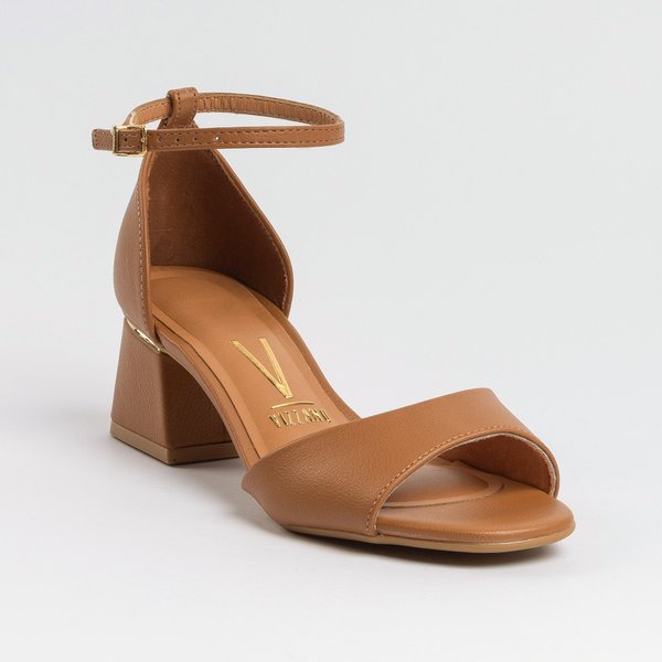 Calcanhar Fechado Sandalia Feminina Salto Grosso Medio Sandália