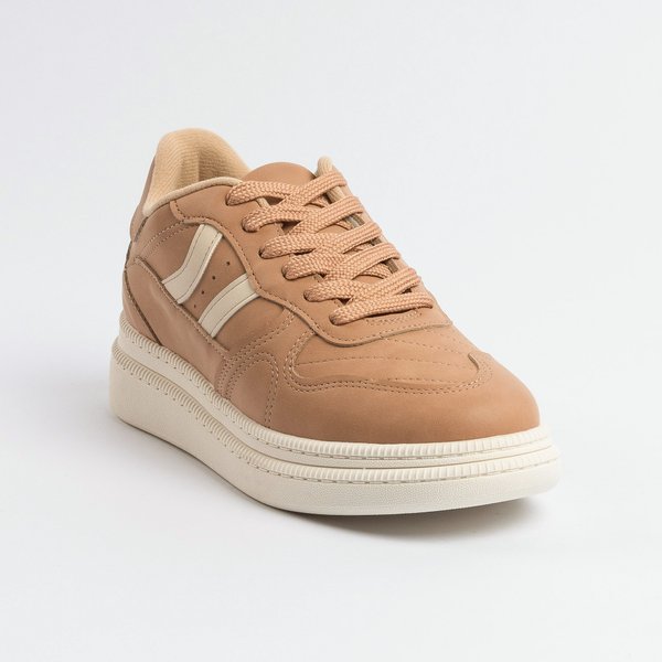 Tênis Moleca Solado Plataforma Nobuck Nude Branco off