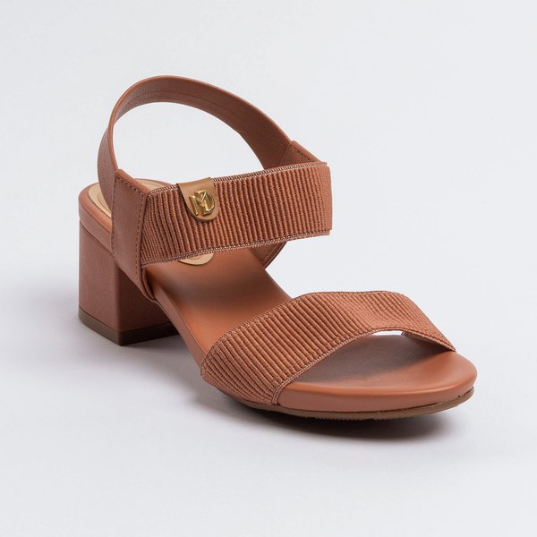 Sandália Modare 7187100 Salto Bloco Médio Elástico Argila