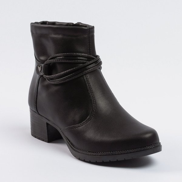 Bota Mississipi Cano Curto Salto Bloco Solado Tratorado Preto