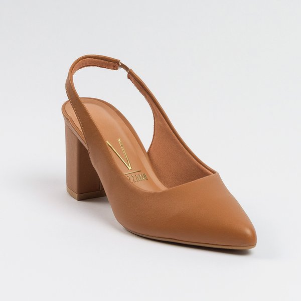 Slingback Vizzano Salto Grosso Alto Caramelo