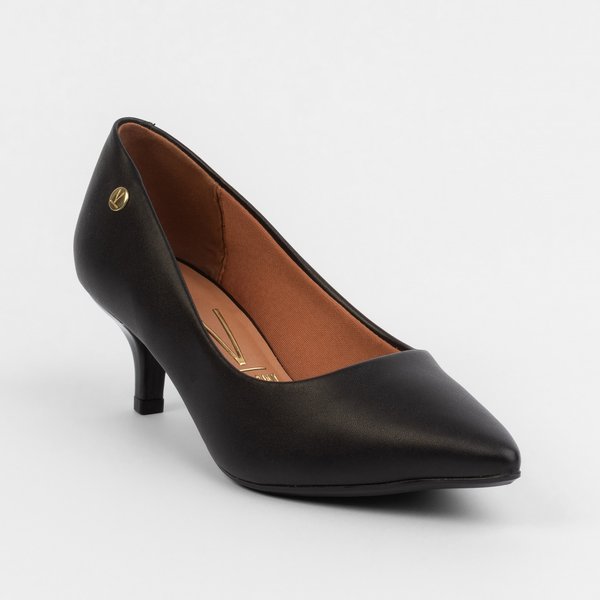 Scarpin Vizzano Salto Baixo Fino Preto
