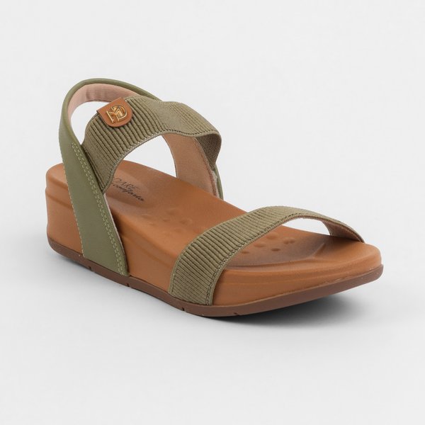 Sandália Modare Solado Plataforma Tiras de Elástico Verde Sálvia