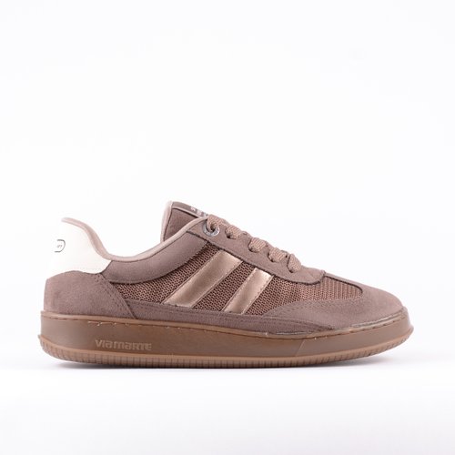 マート！ Tênis via Marte Solado Crepe Camurça Cinnamon